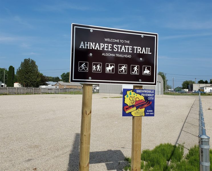 Ahnapee State Trail trailhead in Algoma, Kewaunee County WI